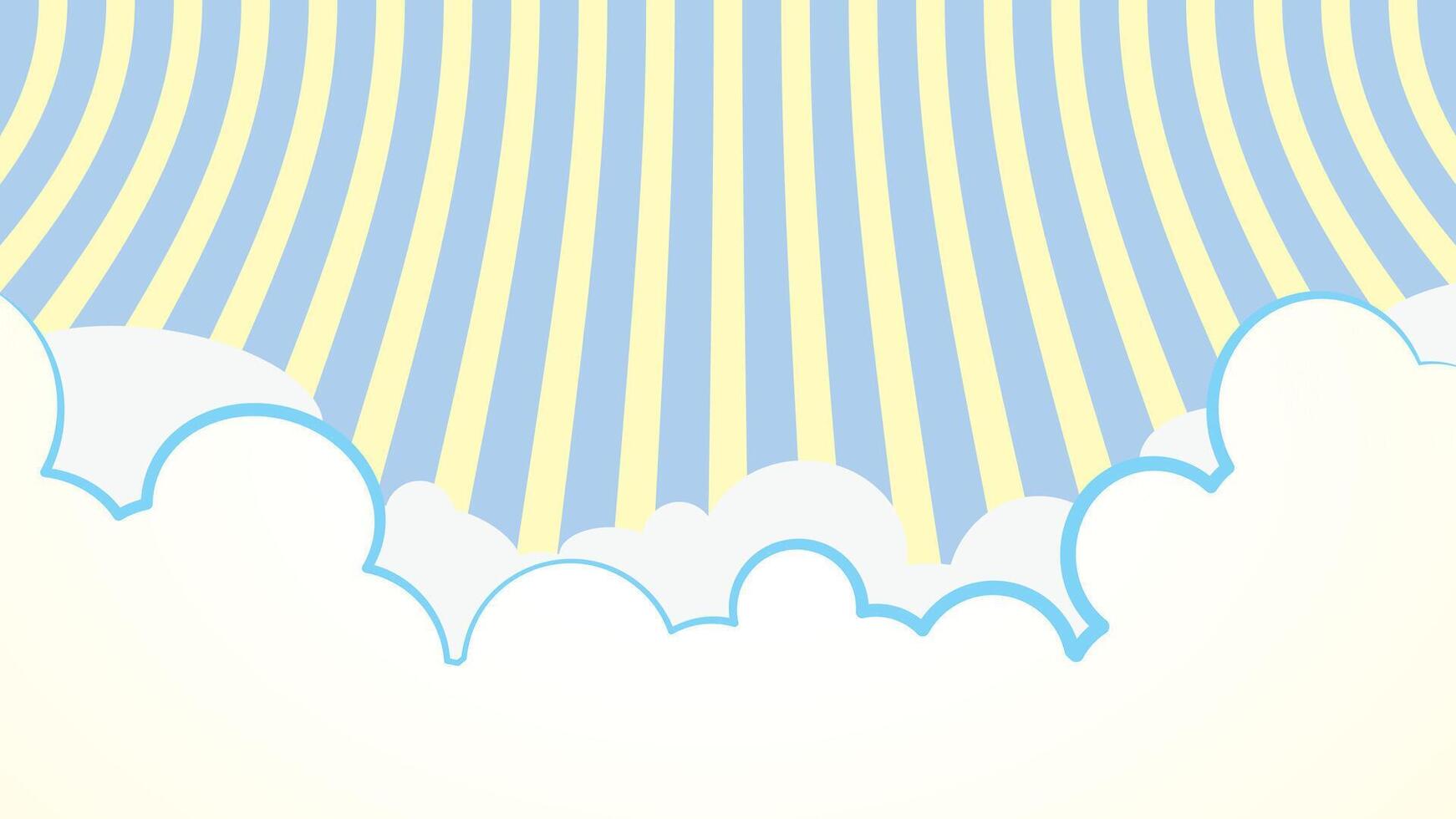 The background of white clouds has alternating blue lines. vector