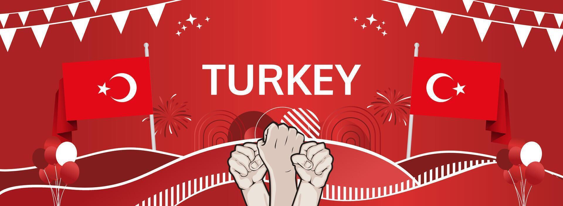 29 October Republic Day banner for Turkey. Bold and colorful theme fits travel ads, celebration invites, and national pride sales campaigns vector