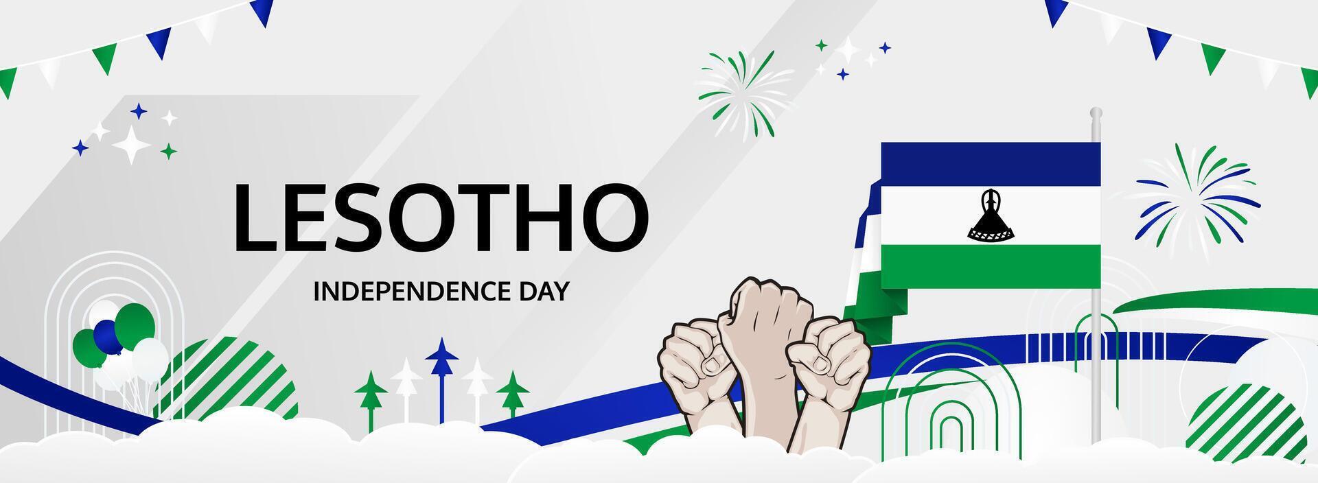 Vibrant Lesotho National Day banner. Celebrate 4 October with a festive layout perfect for tourism marketing, seasonal campaigns, or cultural event posters vector