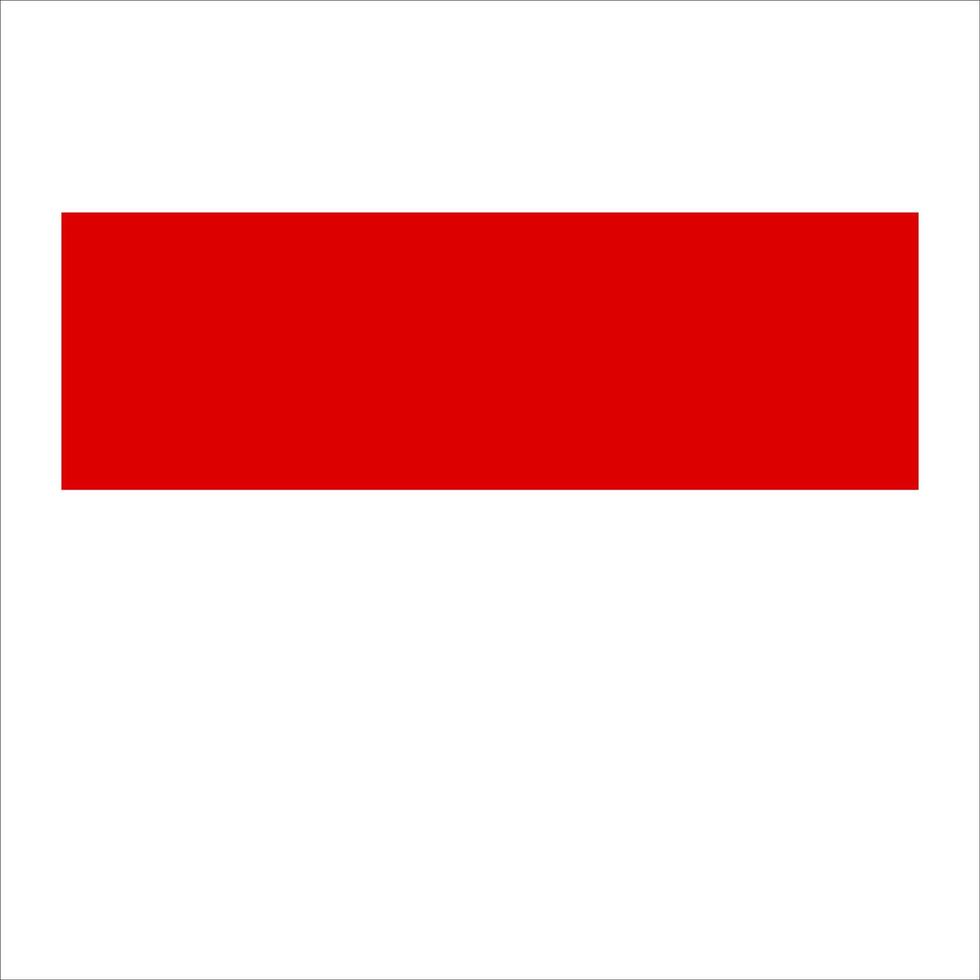 The unique flag of indonesia is shown in red and white in white background vector