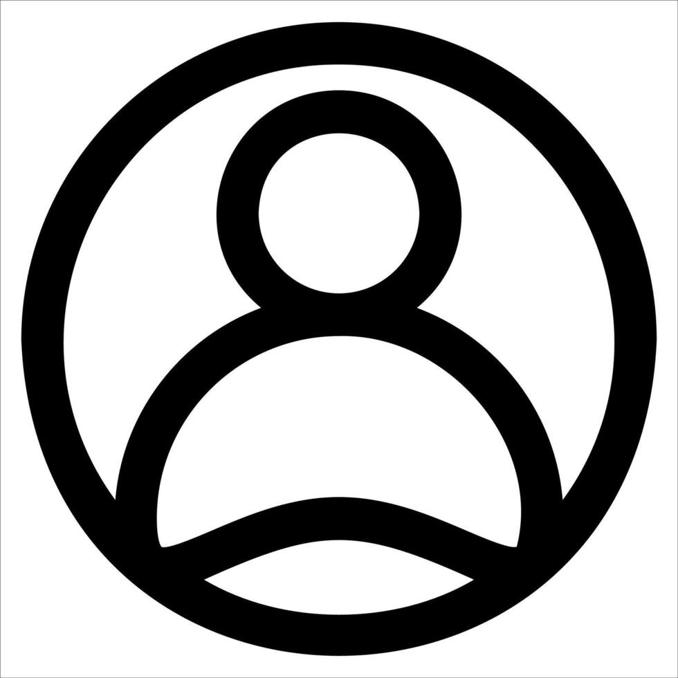 A unique black and white icon of a person in a circle in white background vector