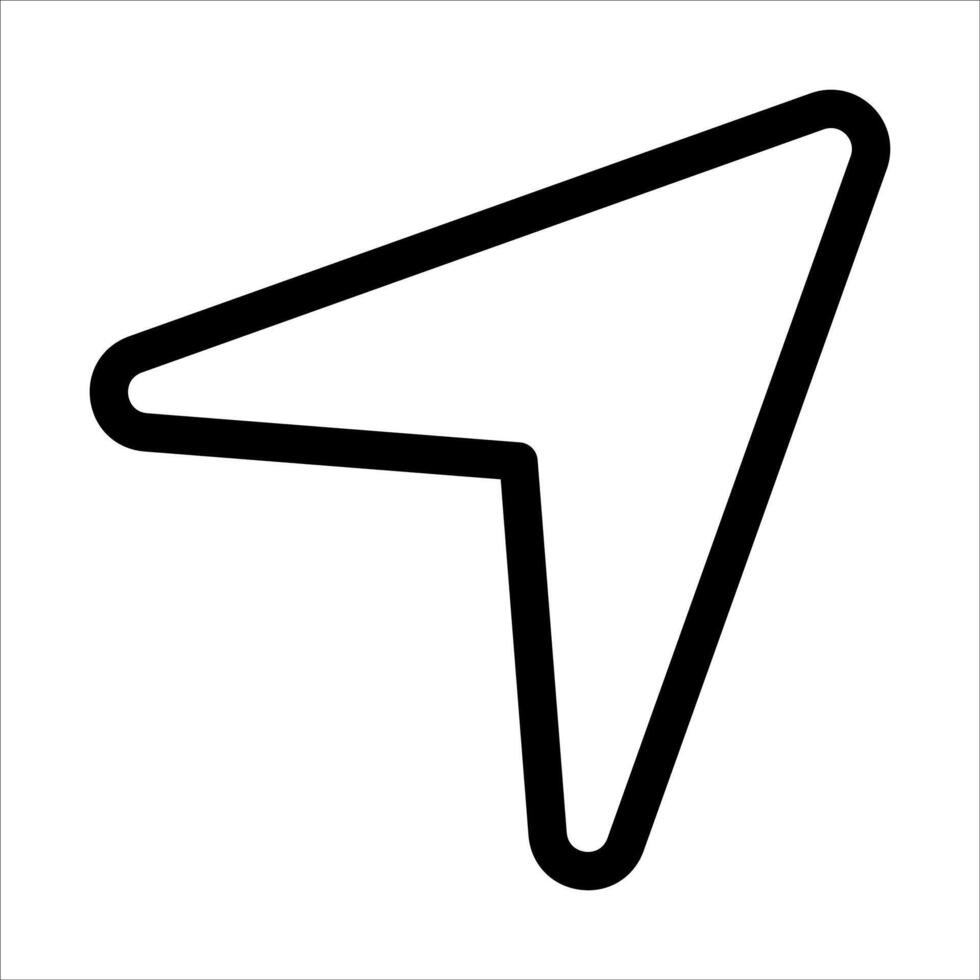 A black and white arrow pointing down vector