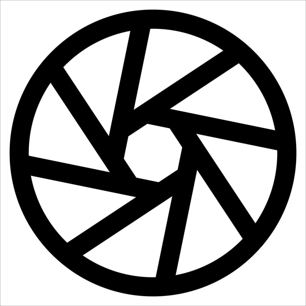 A unique black and white image of a camera lens vector