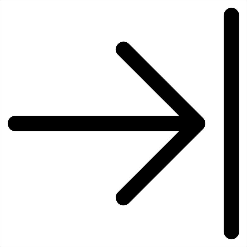 A unique black and white arrow pointing to the right in white background vector