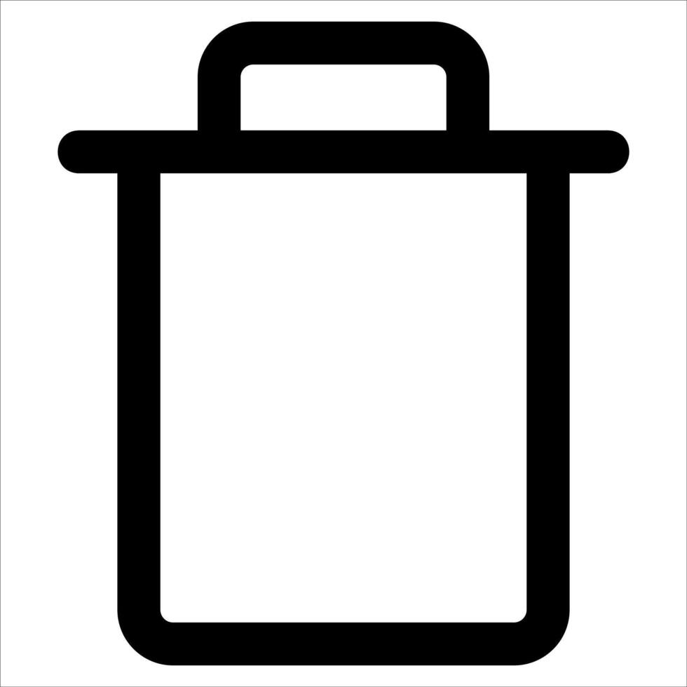 A unique black and white icon of a trash can in white background vector