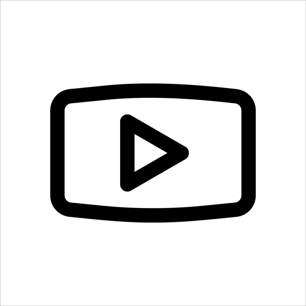 unique Youtube logo in black and whitein white background vector