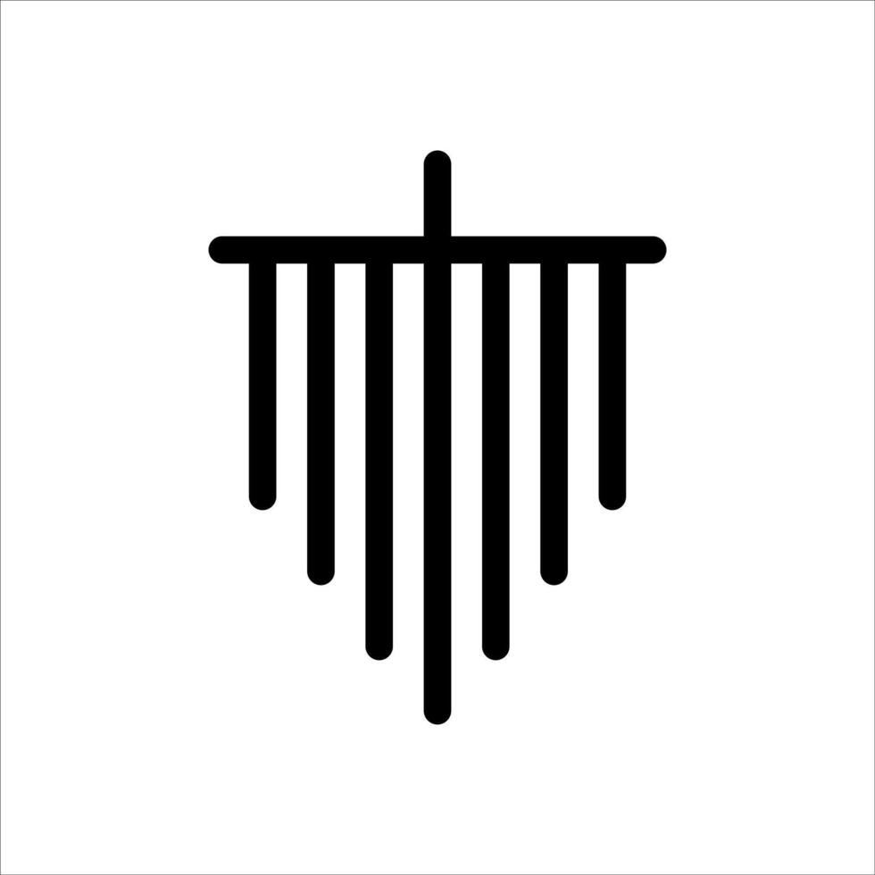 A unique black and white icon of a cross vector