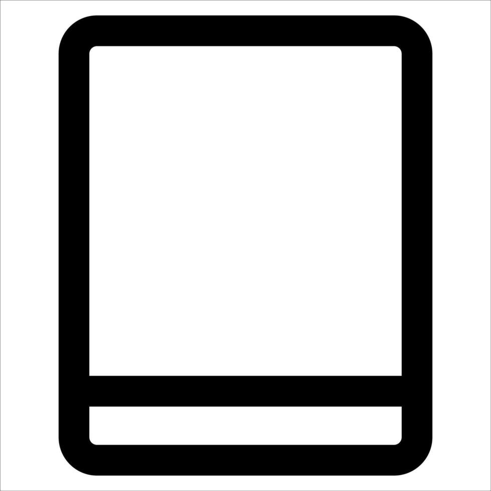 A unique black and white icon of a tablet computer in white background vector
