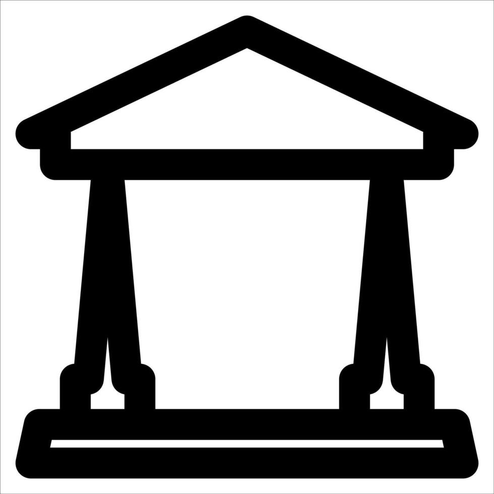 A unique black and white image of a building with columns in white background vector