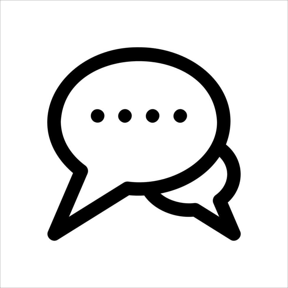 A new unique black and white speech bubble iconin white background vector