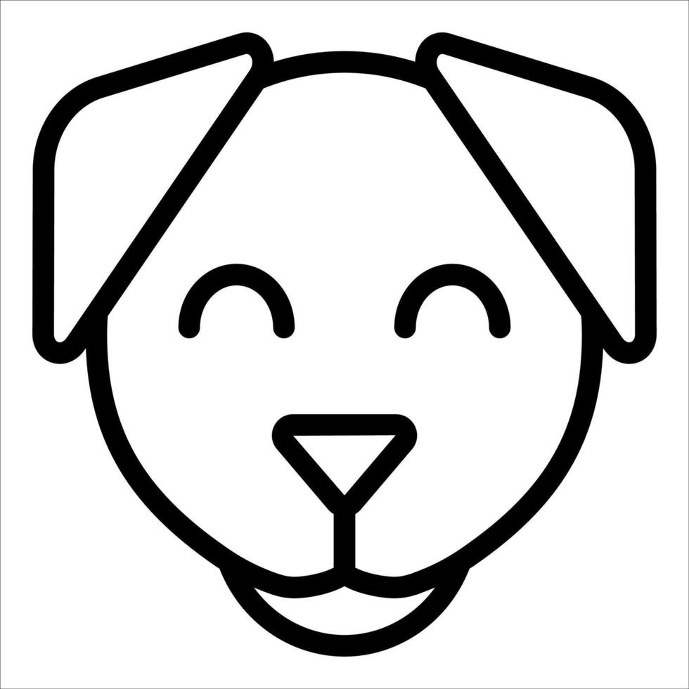 A unique dog's face is shown in a line drawing in white background vector