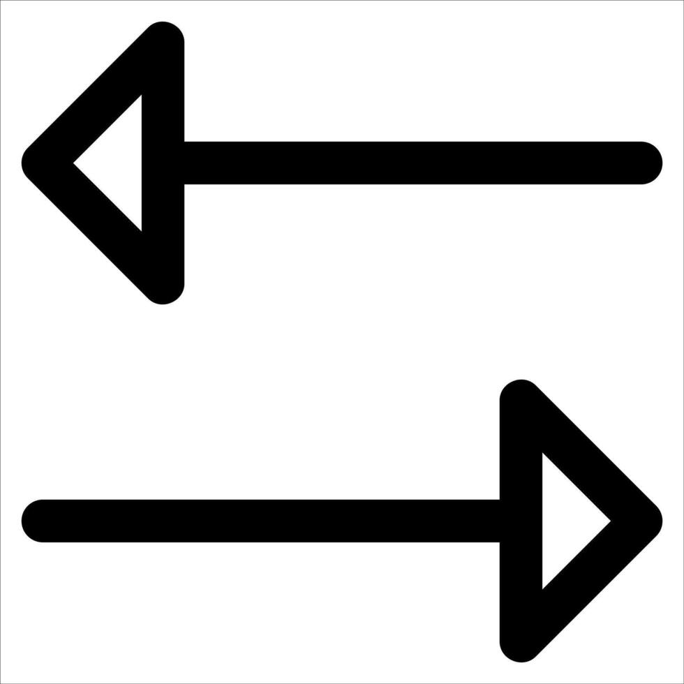 new unique Two arrows pointing in opposite directions in white background vector