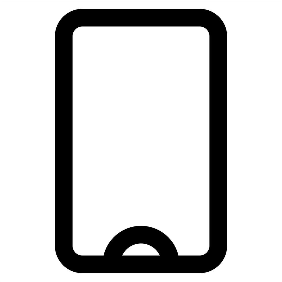 A unique black and white icon of a smartphone in white background vector