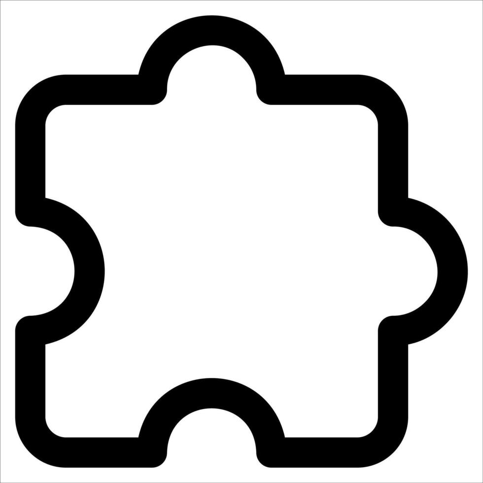A unique black and white puzzle piece icon in white background vector