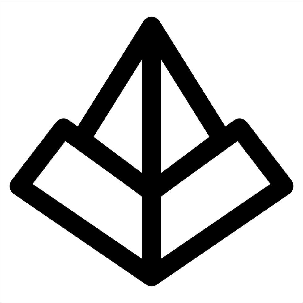 A unique black and white logo of a triangle vector