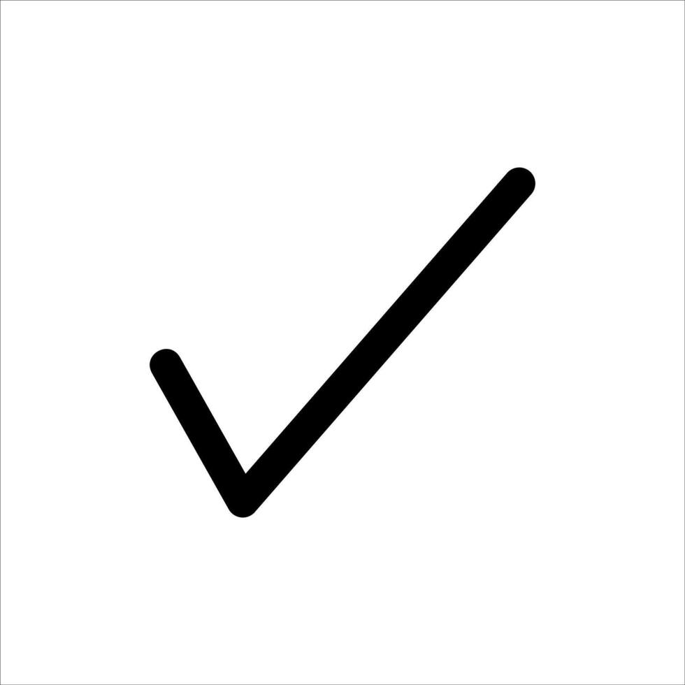 unique outline Check mark icon in white background vector