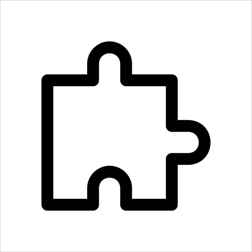 A unique black and white puzzle piece iconin white background vector