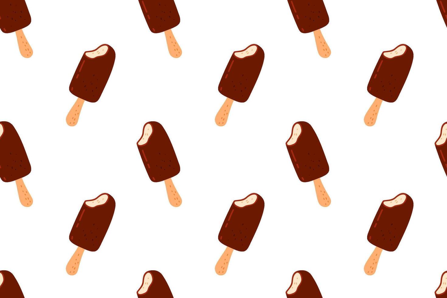 Colorful pattern of chocolate ice cream bars on a white background vector