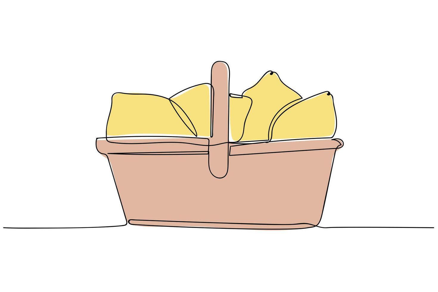 Fresh yellow lemons in a wooden basket on a white surface vector