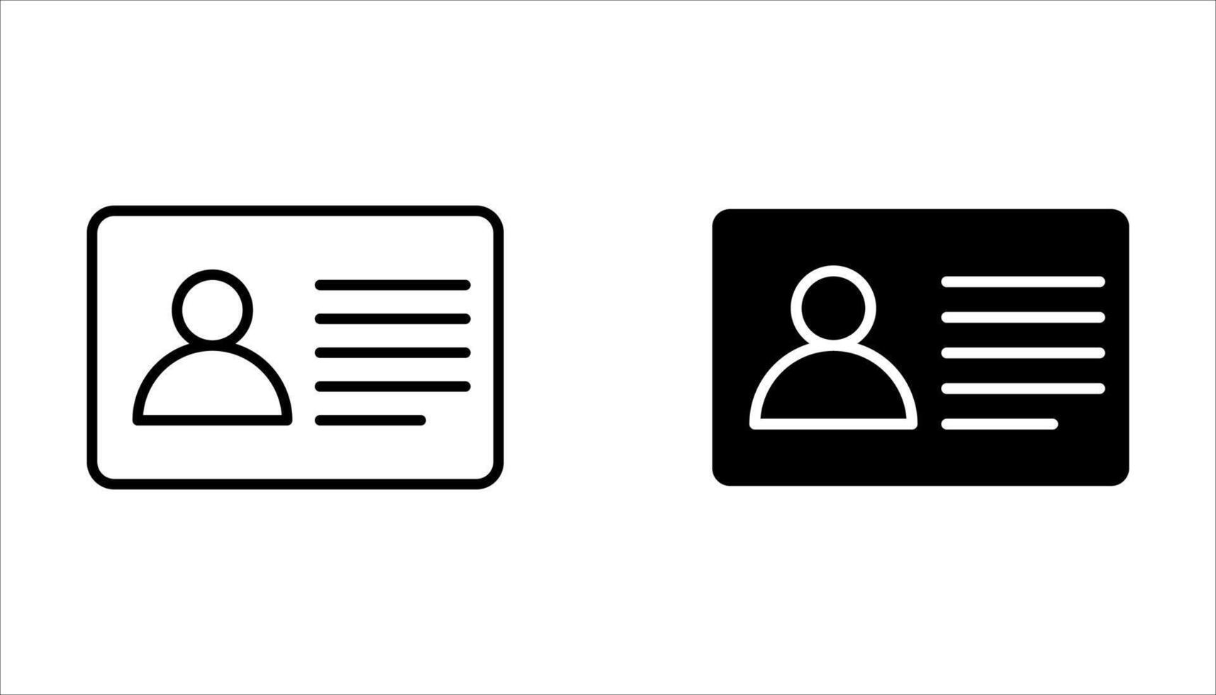 Identities card icon set, Editable stroke, illustration isolated on white background. vector