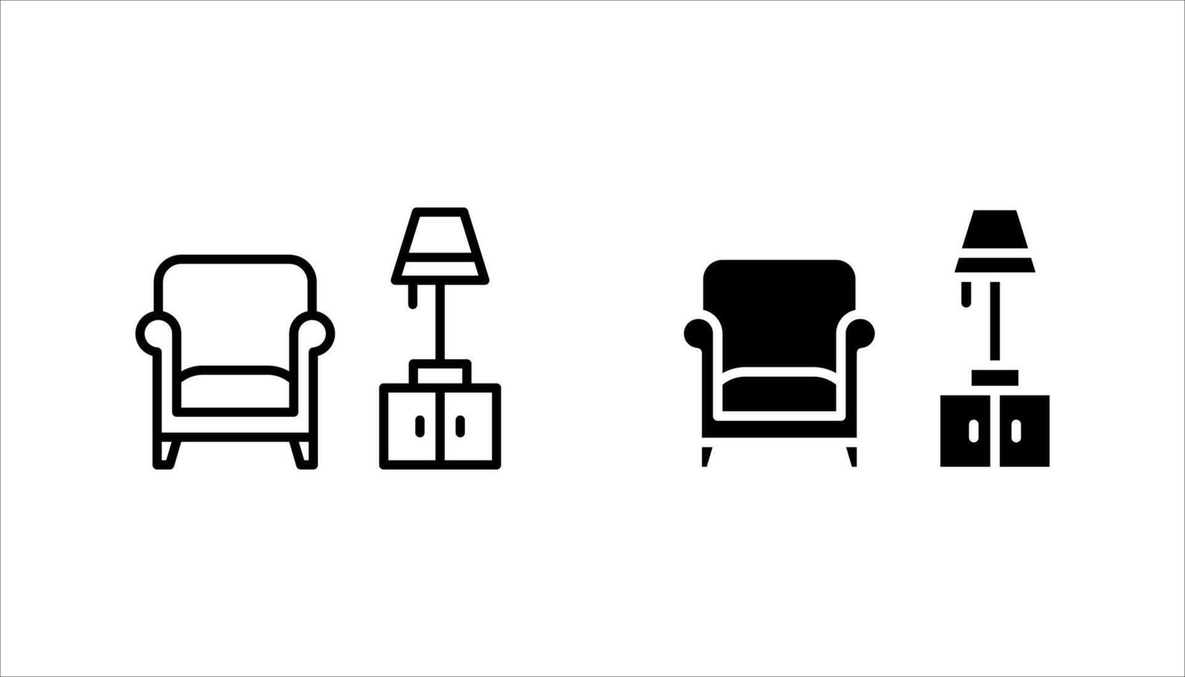 interior icon set, on a white background.. vector