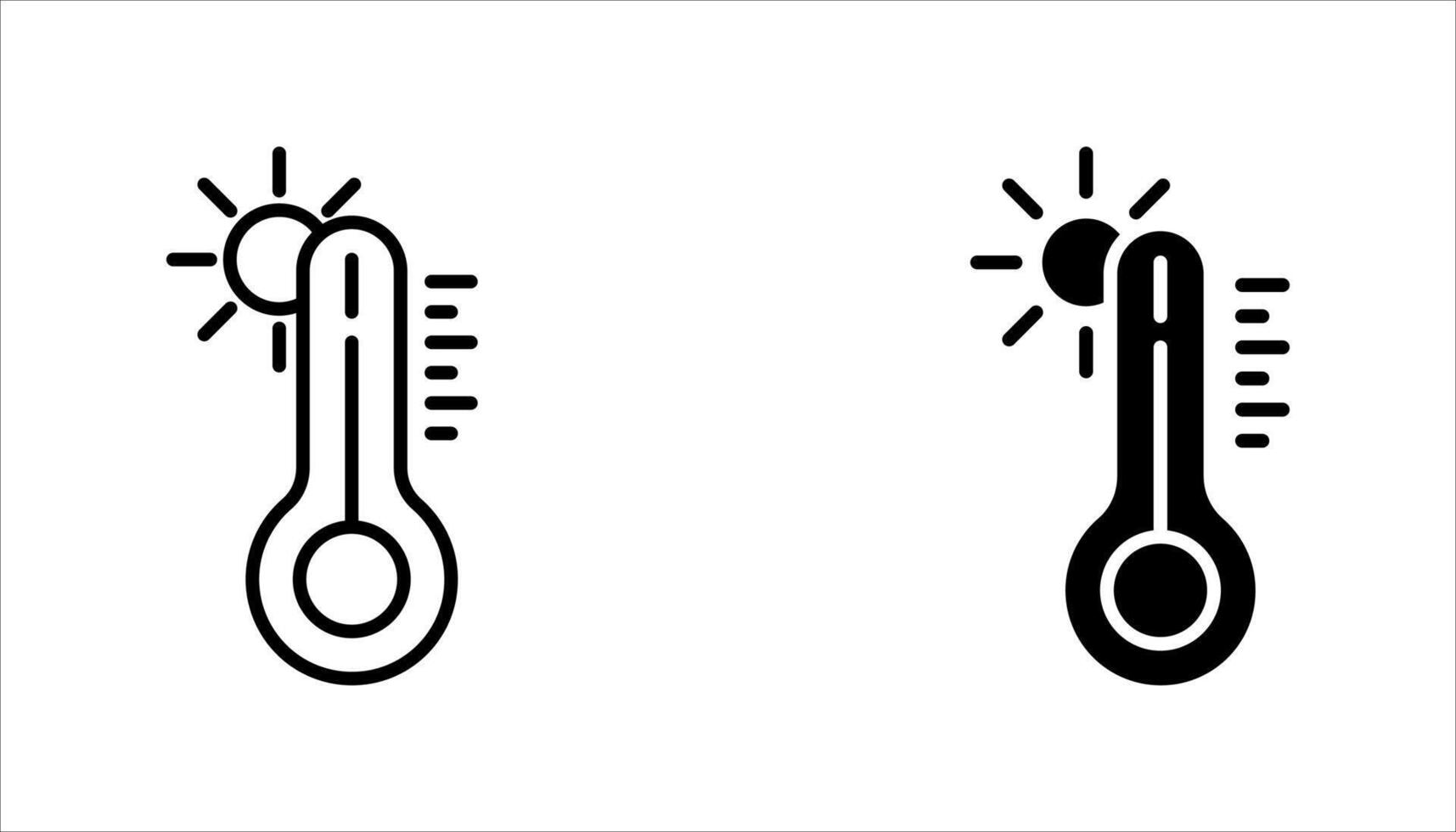Thermometer icon set in flat style. Climate control illustration on isolated background. Weather change sign business concept.. vector