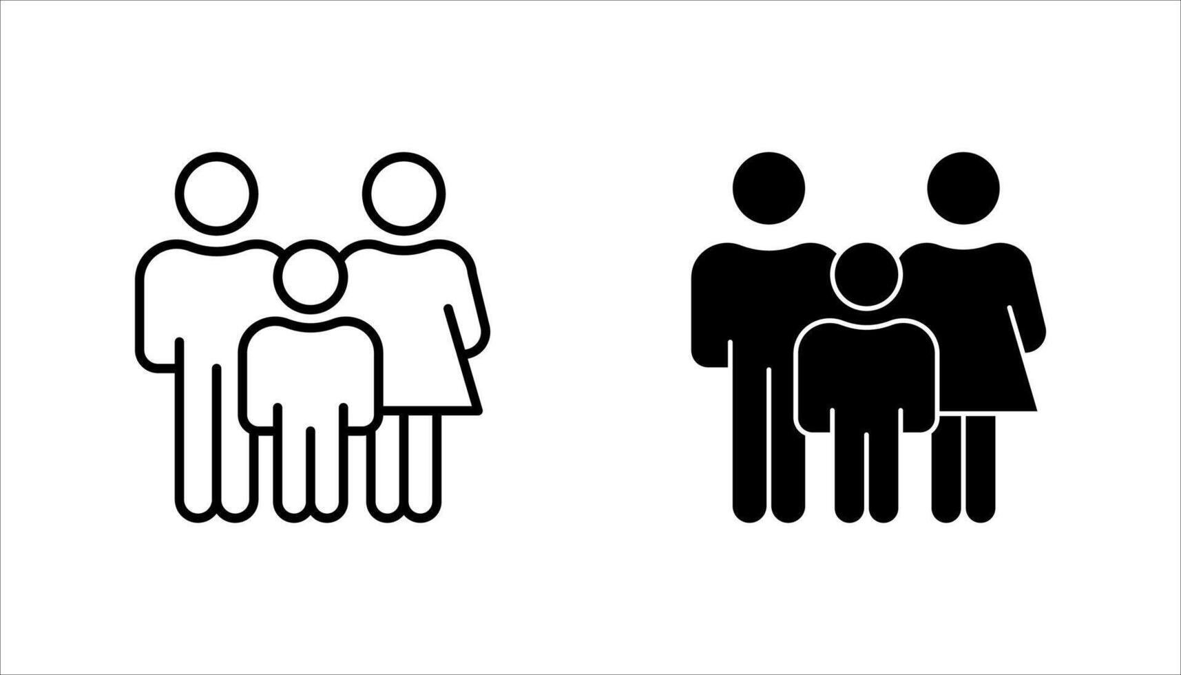 Family icon set, on white background.. vector