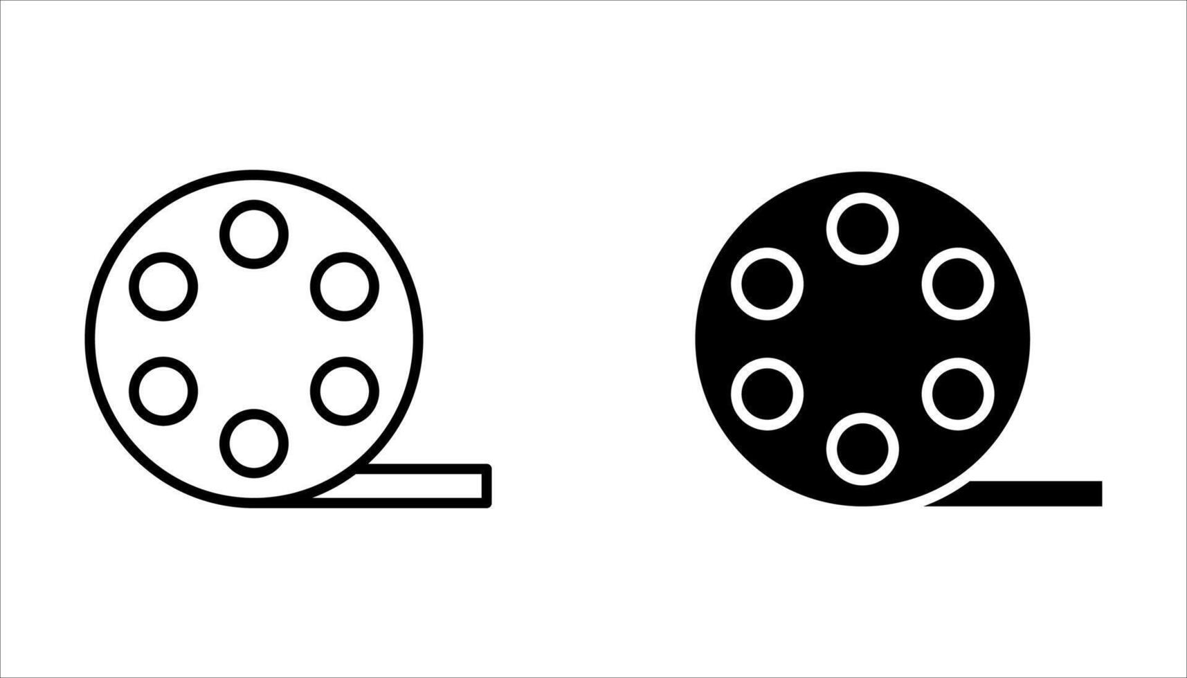 camera film tape reel icon set, with white background. vector