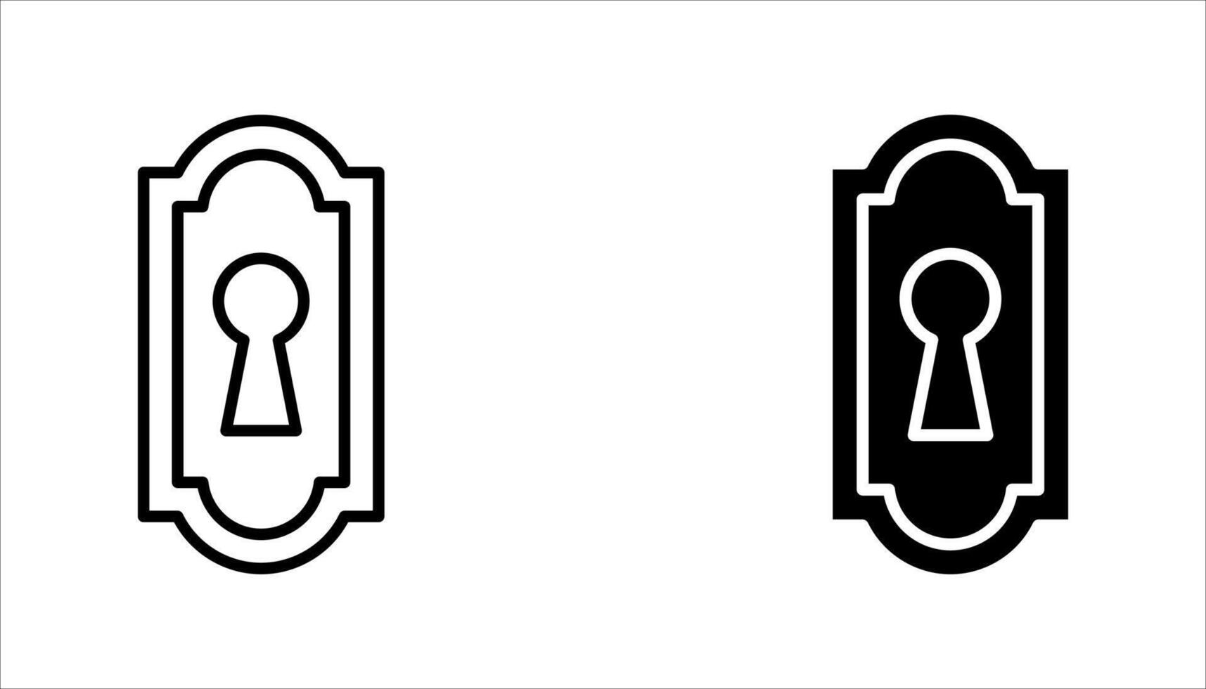 keyhole icon, door lock, Security, protection line and editable stroke, flat icon set isolated on white background., vector