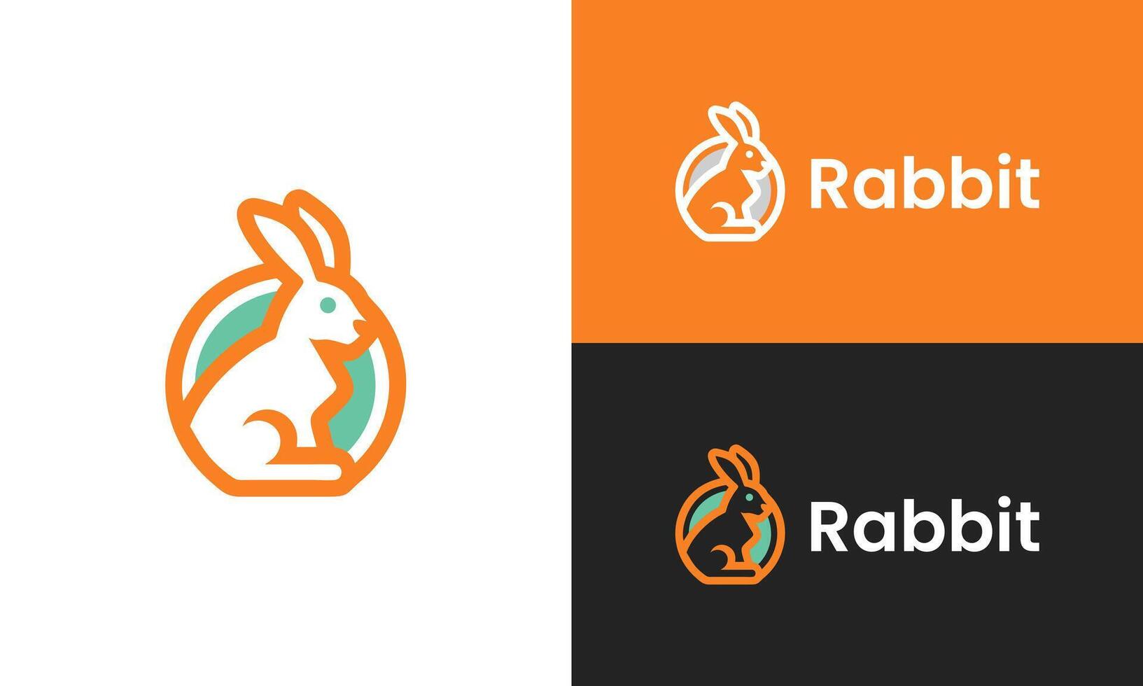 Rabbit animal logo design template icon vector