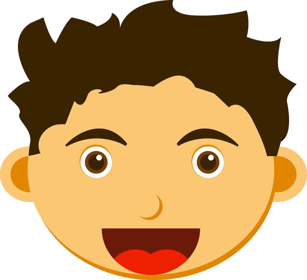A cartoon boy with a big smile on his face vector