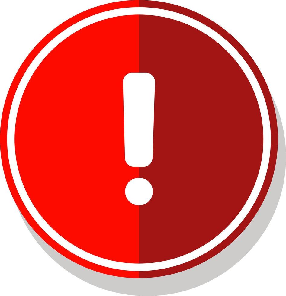 Red warning sign with white exclamation mark vector