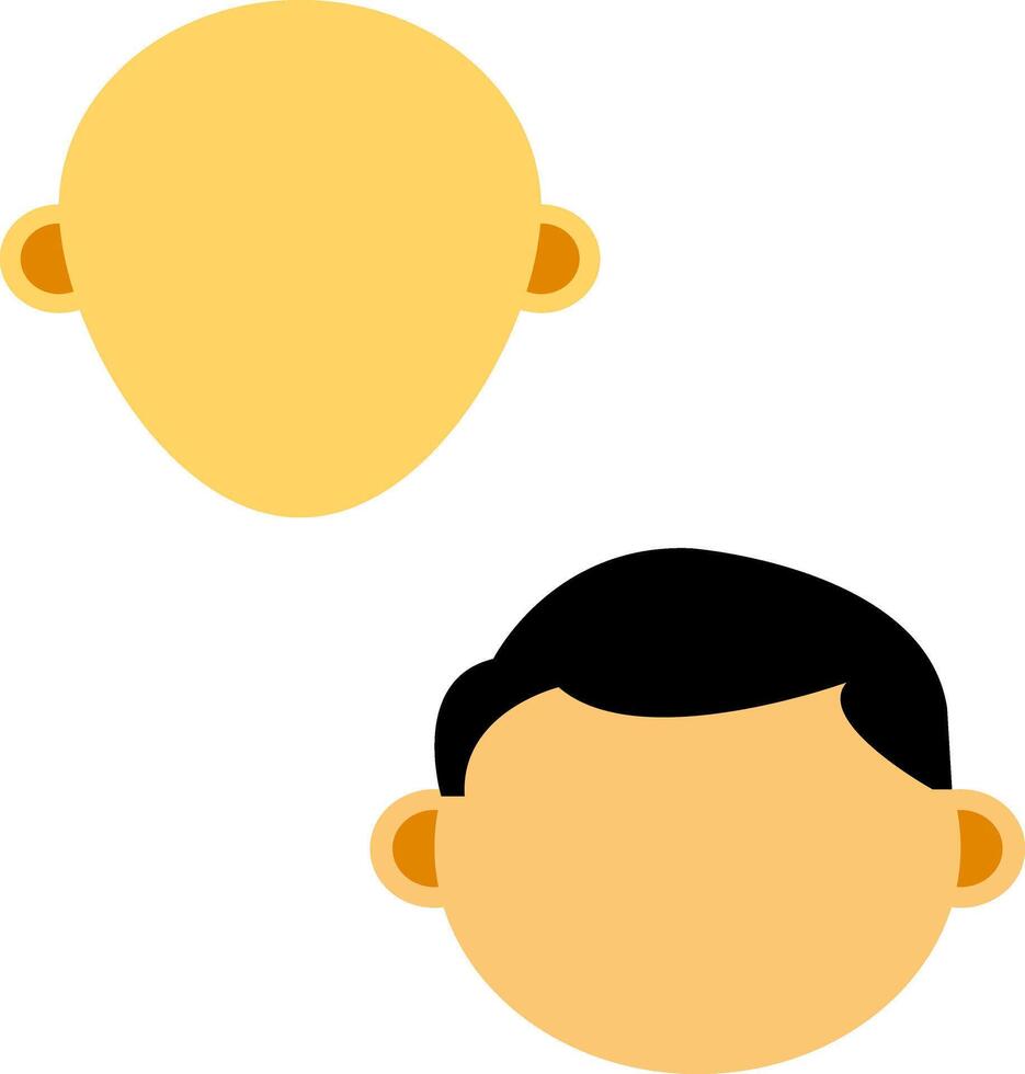 Two cartoon men with different hair colors vector