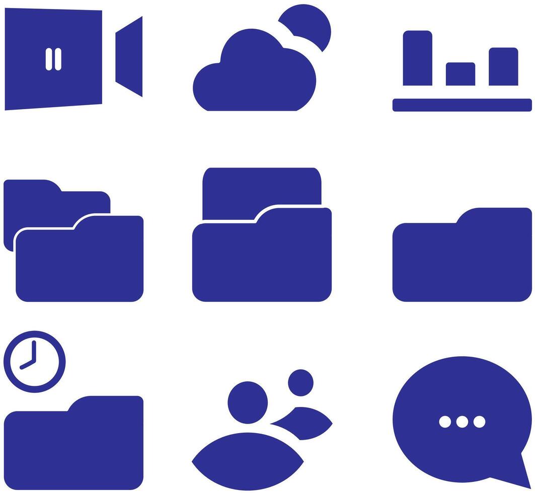 Essential Business Technology Icons Premium UI UX Asset Pack vector