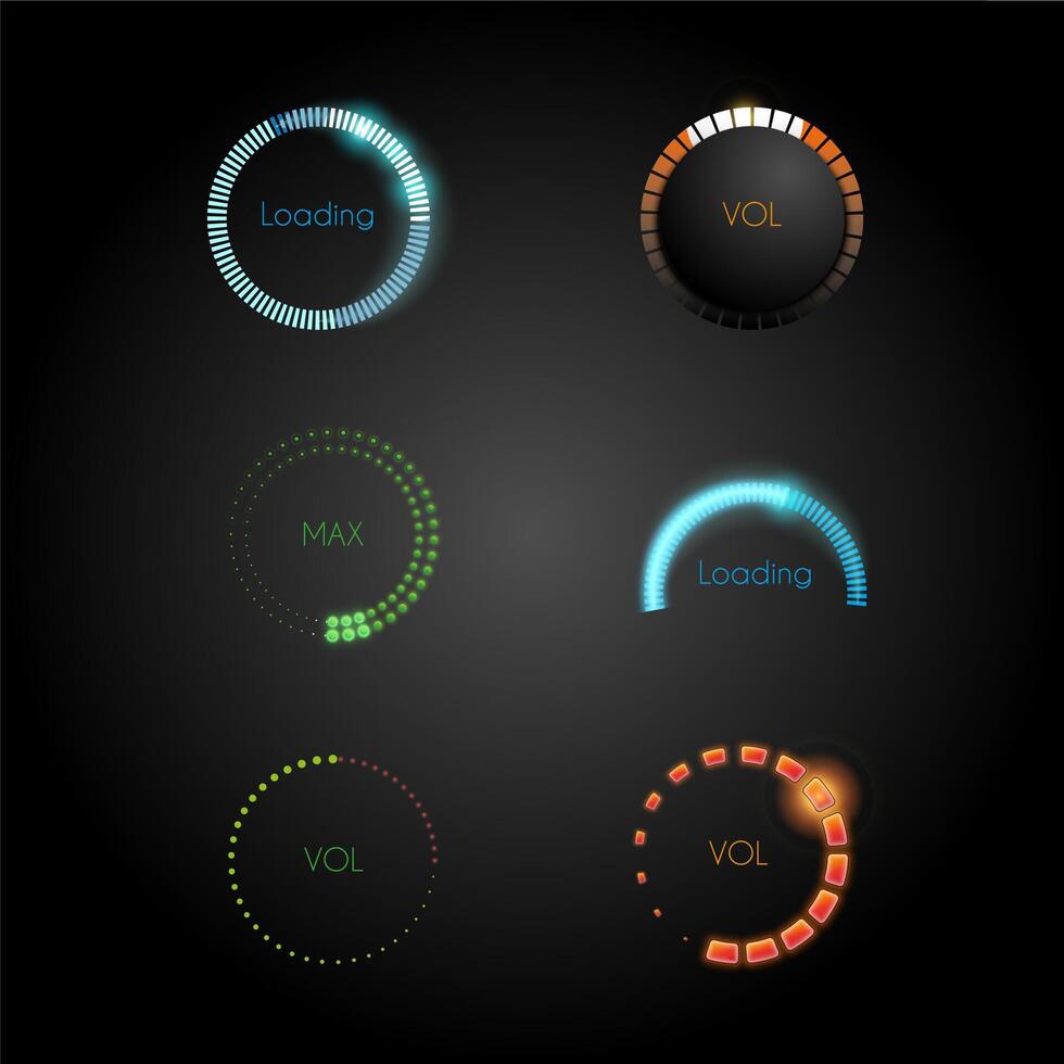Preloaders and progress loading bars vector