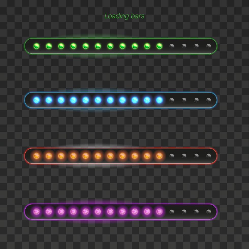 Four progress bars on a checkered background vector