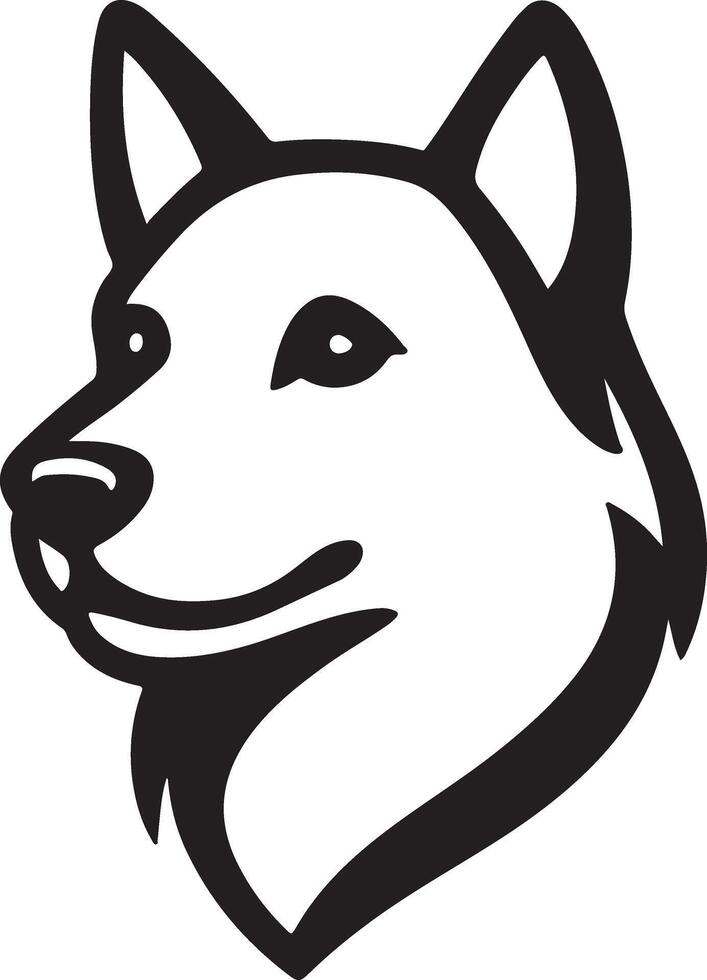 Minimal Husky Head Outline Logo Design vector