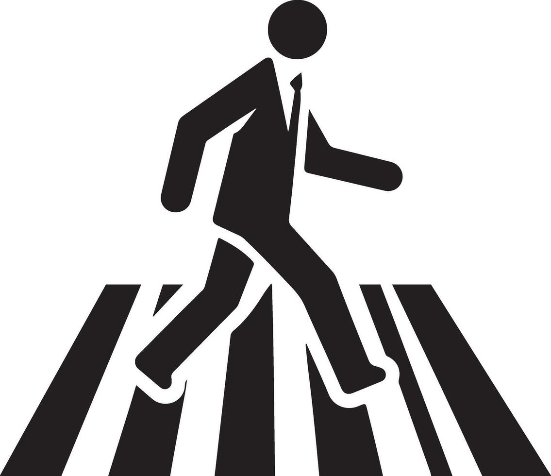 Man in a suit crossing a pedestrian crosswalk vector