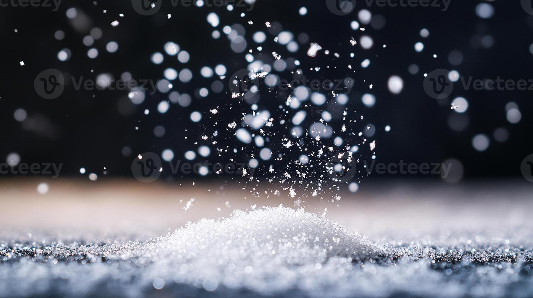 Snowflakes Floating Over a Sparkling Frosty Background photo