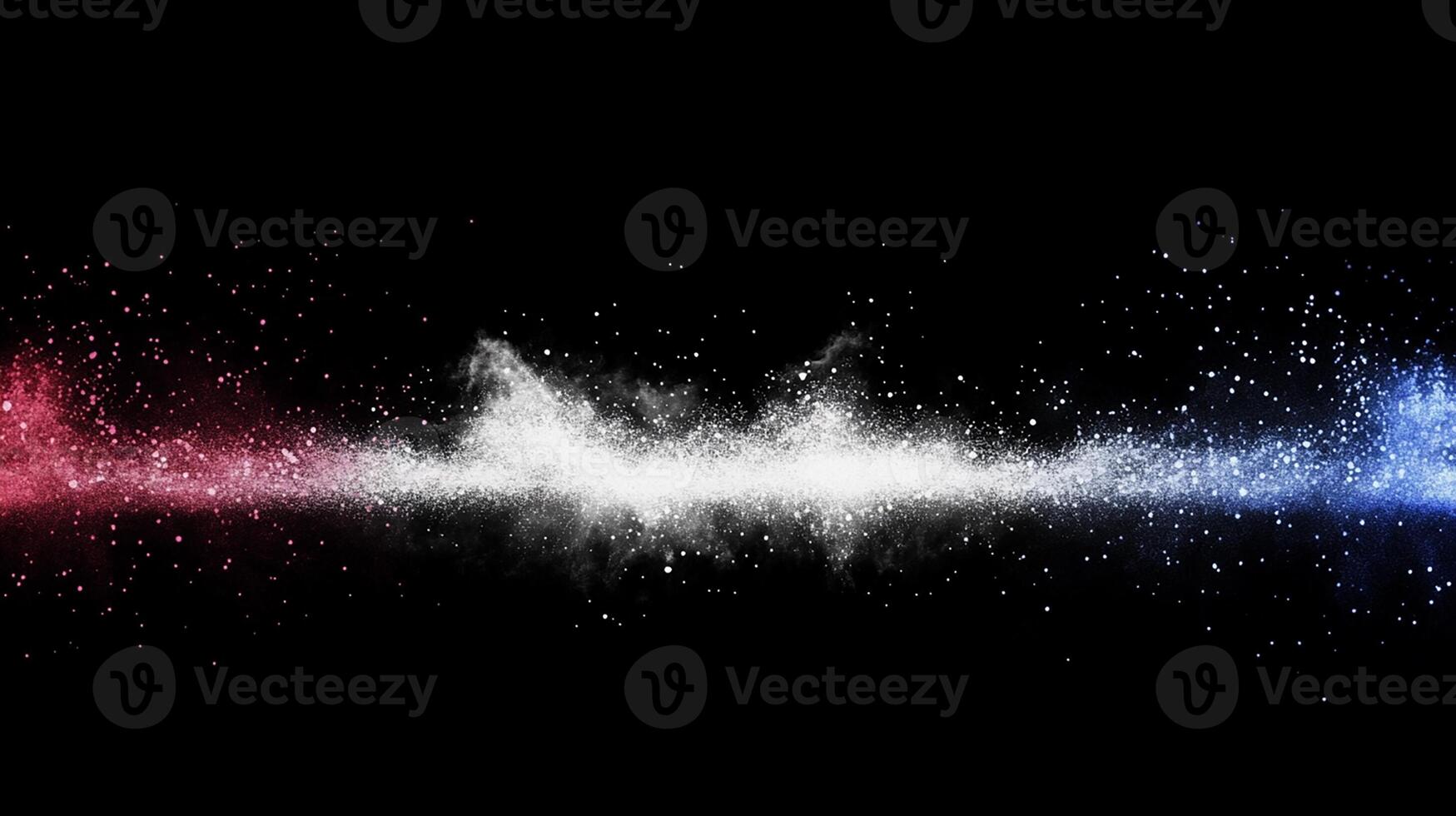Abstract Colorful Powder Explosion with Red, White, and Blue Dust photo