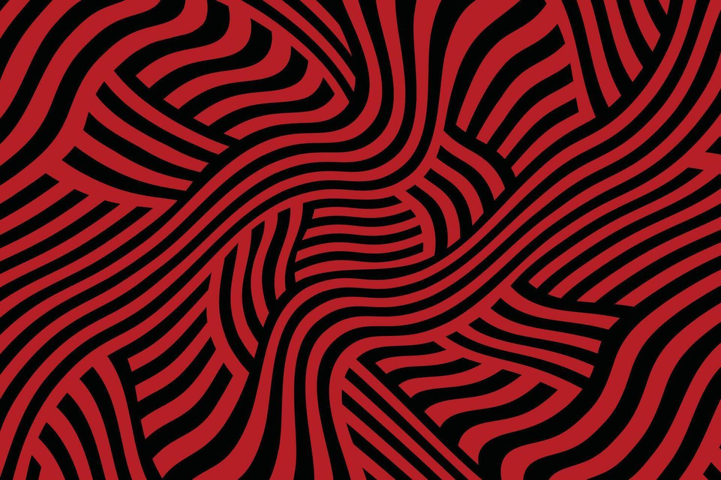 red and black wavy lines background vector