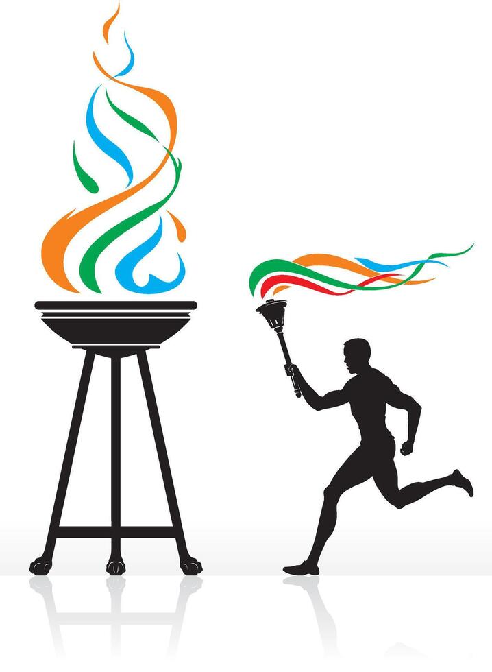 Lighting Torch Event Sport Opening Symbol vector