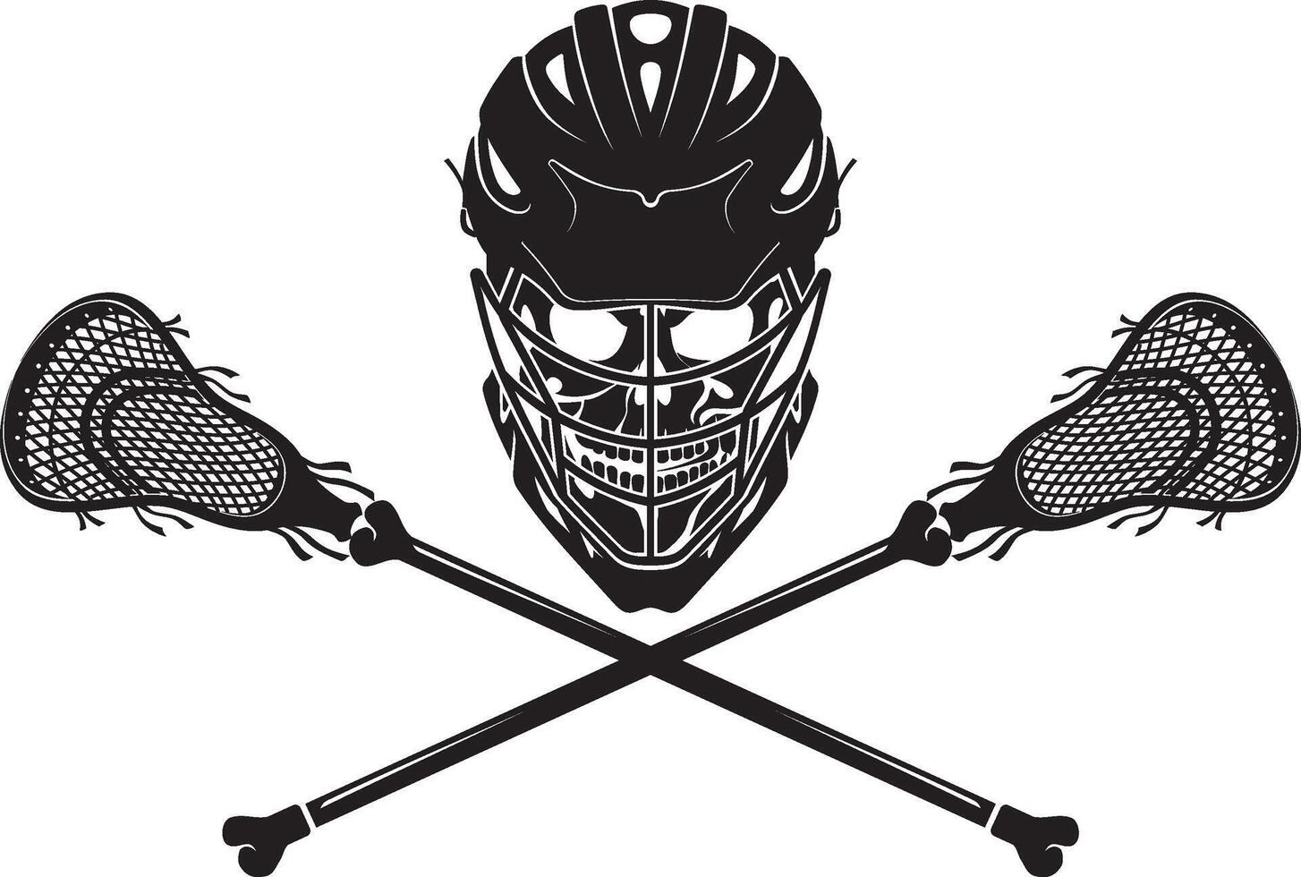 Lacrosse Skull Sigil or Seal vector