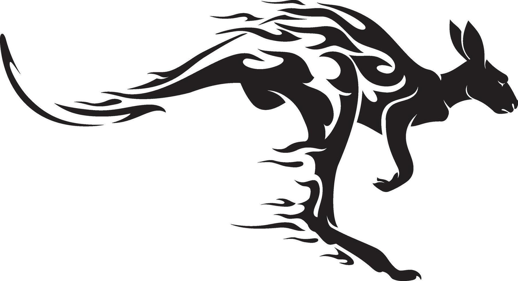 Jumping Kangaroo, Abstract Illustration vector