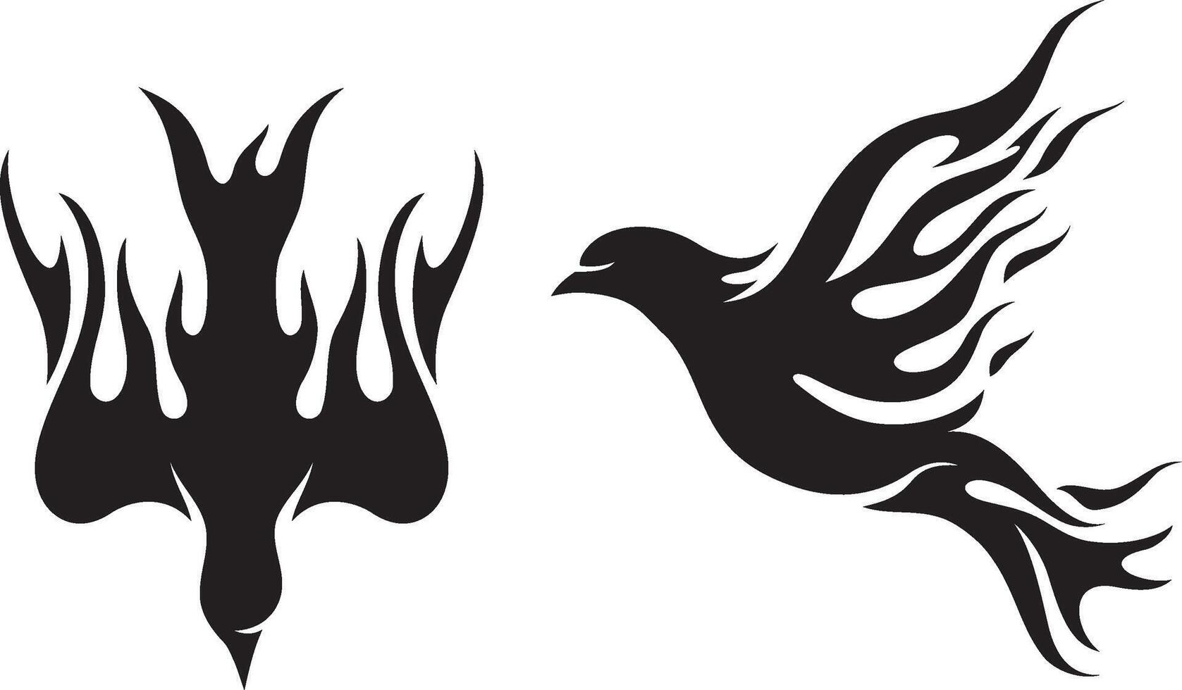 Fiery Bird, Abstract Illustration vector