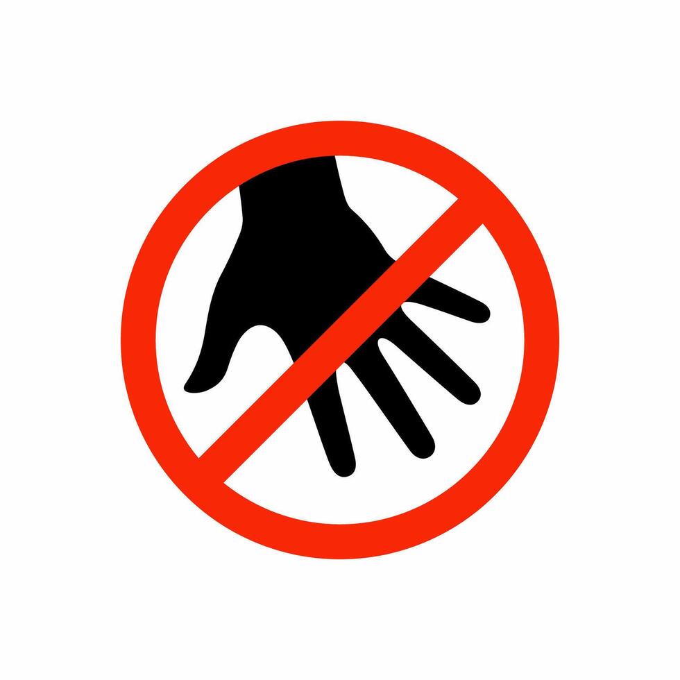 Don't touch please security sign. Please don't touch sign. Do not touch sign vector