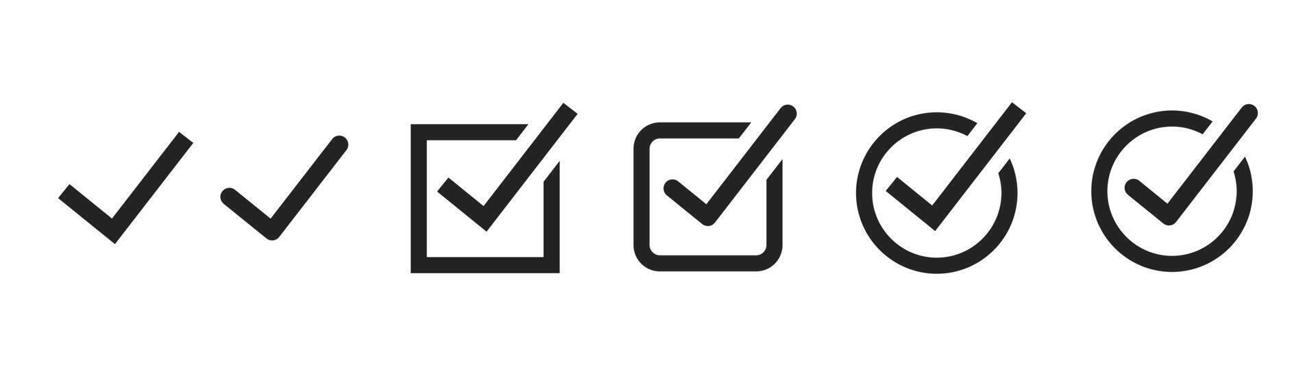 Check icon with correct. Approve symbol. Check mark icon set. vector