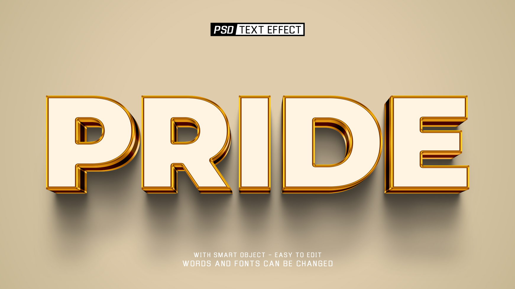 pride 3d text effect psd