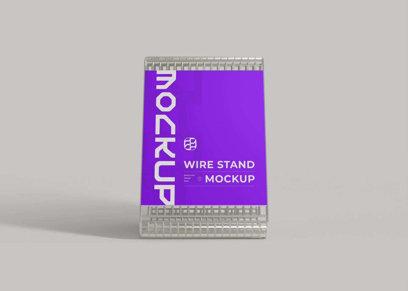 Wire Stand Sign Holder Mockup psd