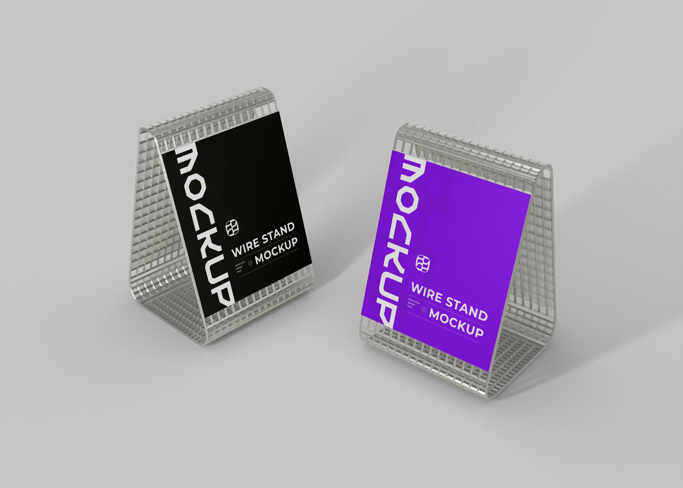 Double Sided Wire Stand Mockup psd